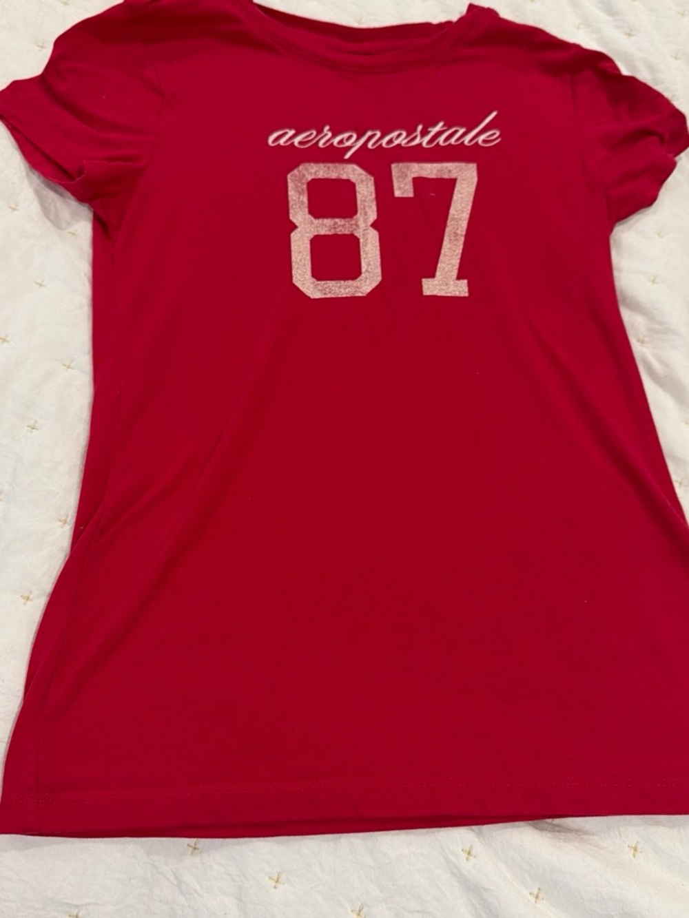 Aeropostale Red Classic Crew Graphic Tee
